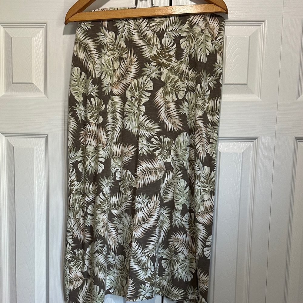 Tropical Print J.Jill Midi Skirt Size LP